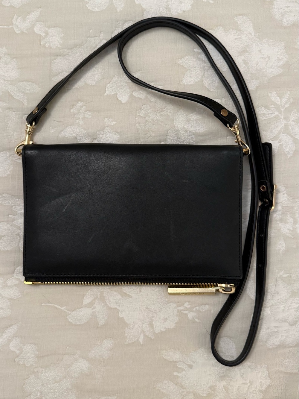 Dagne Dover Classic Black Leather Crossbody Bag - Unbranded